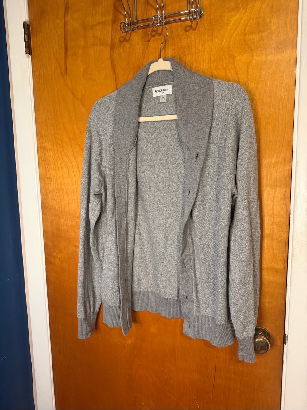 Goodfellow & Co Light Gray Open-Front Shawl Collar Cardigan